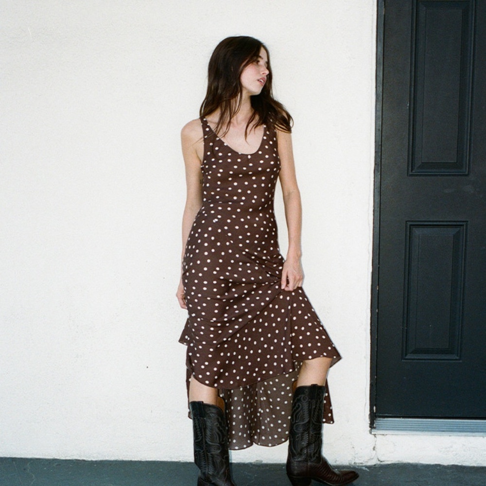 Réalisation Par Ellery Dress - Brown & White  XXL/14